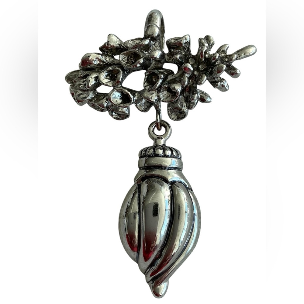 Rebecca Collins x Neiman Marcus Silver Seashell Coral Pendant Signed VTG